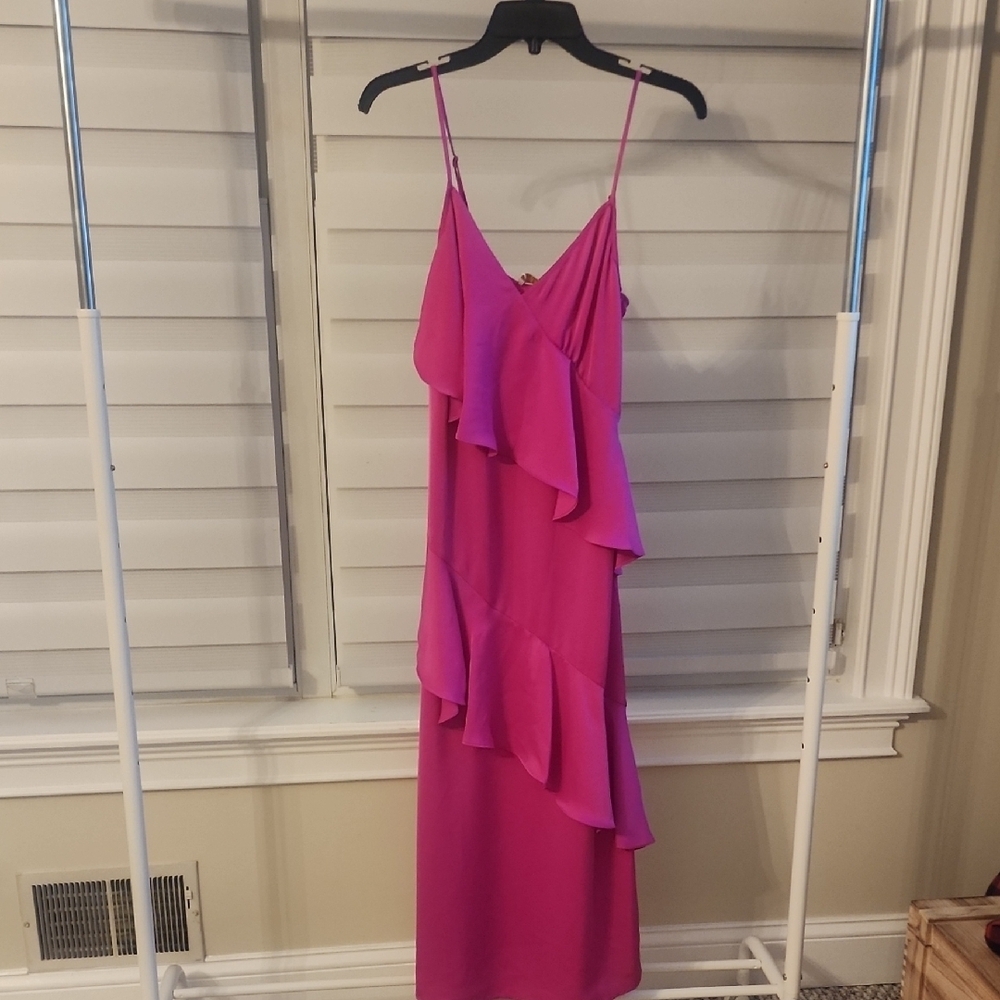 Ramy Brook Elsie Satin Tiered Maxi Dress Size 0 $595